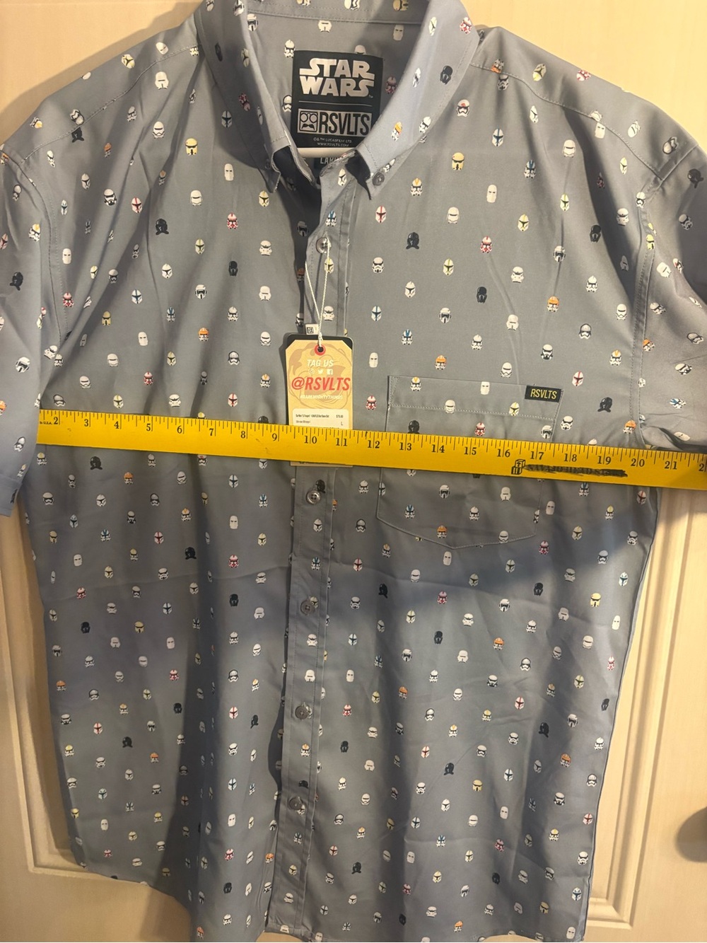 RSVLT Men’s LARGE NWT Button shirt Starwars Troopers Casual Golf - Picture 8 of 10
